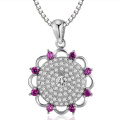 Big Flower Micro Einstellung 925 Sterling Silber Anhänger Schmuck